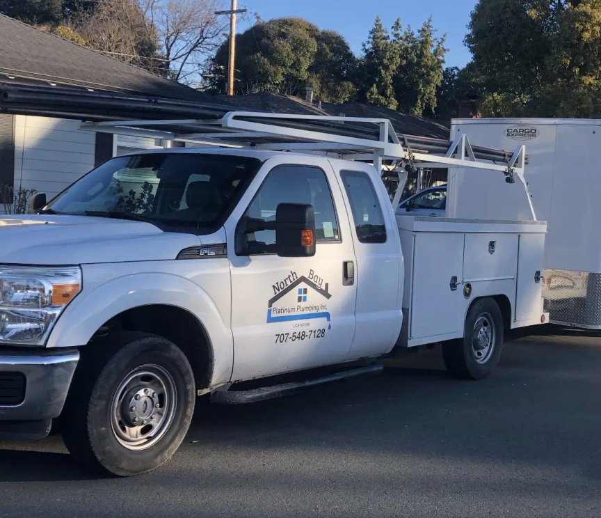 North Bay Platinum Plumbing truck parked in front of a Santa Rosa home